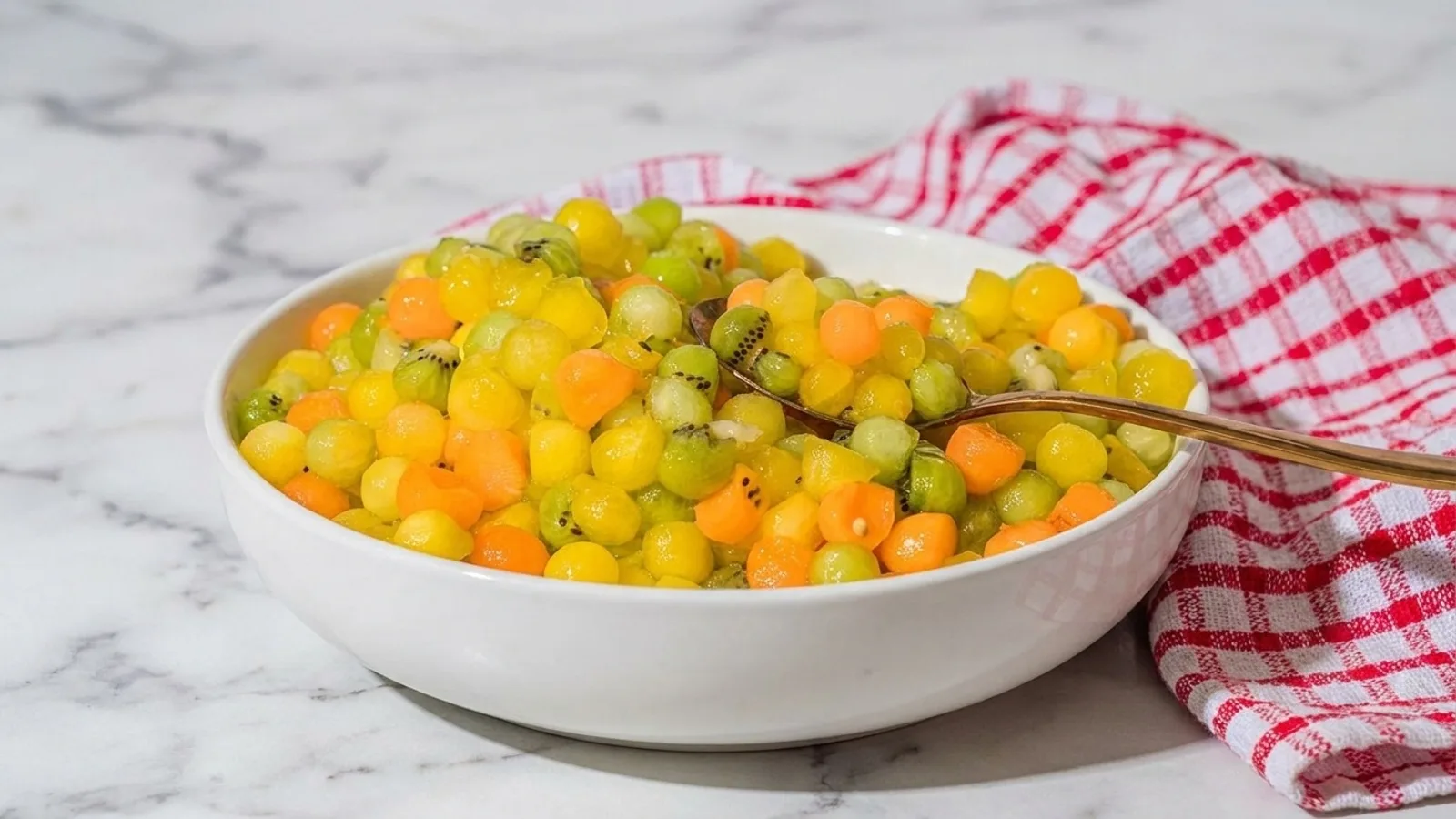 Dot Fruit Salad (Viral Fruit Ball Salad Recipe)