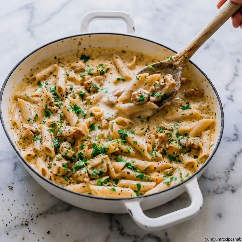 One Pot Chicken Alfredo Pasta
