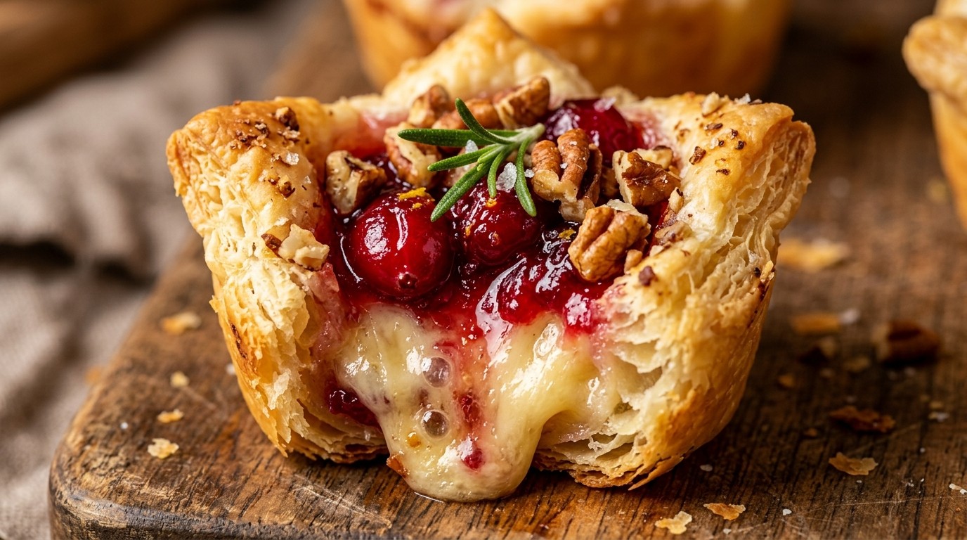 Cranberry Pecan Brie Bites (Puff Pastry) hero shot