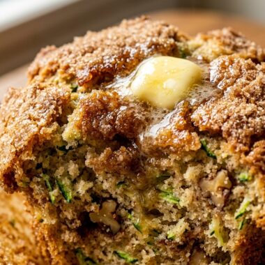 Golden bakery-style cinnamon spiced zucchini muffins with high domed crowns fresh from the oven