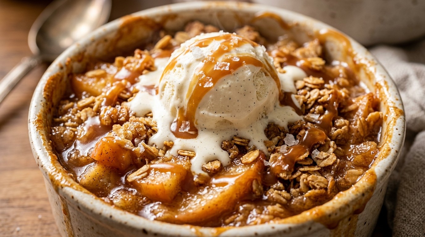 Old-Fashioned Caramel Apple Crisp hero shot